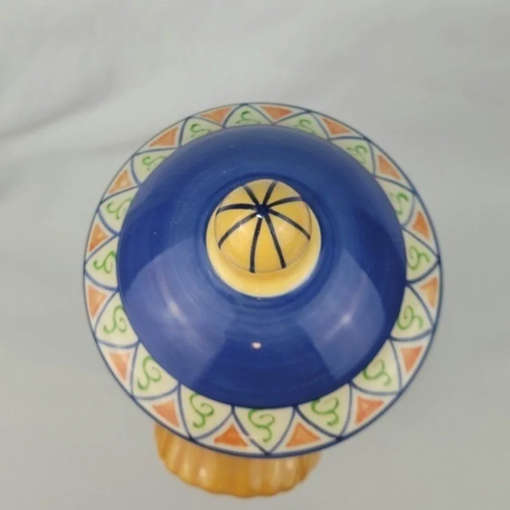Pfaltzgraff Villa della Luna Pasta Canister Blue Ceramic Jar Jana Kolpen 14.5in